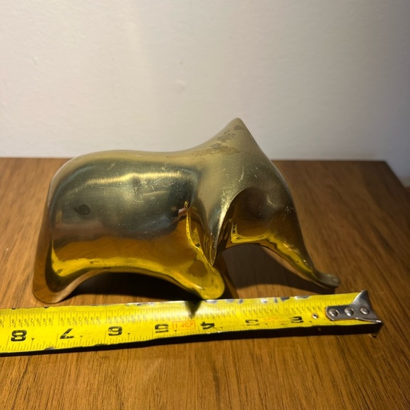 Brass very heavy elephant figurine, vintage with patina mid-century, modern - Picture 7 of 8